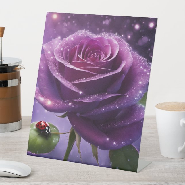 Purple Rose/ Ladybug-Pedestal Sign (In SItu)