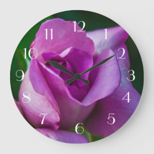 Purple Rose Large Clock