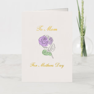 Purple Rose Mothers Day Foil Greeting Card