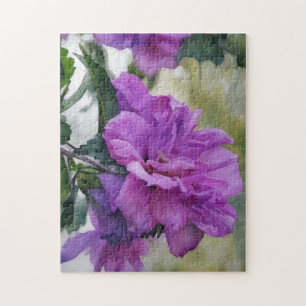 Purple Rose of Sharon Flower Art Puzzle