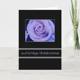 purple rose on black sympathy card german