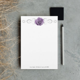 Purple Rose Personalised Stationery