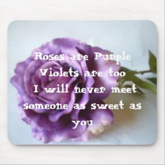 Purple Rose Poem Mouse Pad