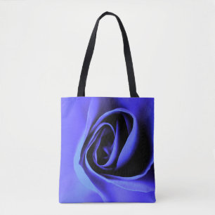 Purple Rose Print Tote Bag