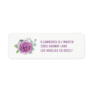 Purple Rose Return Address Labels