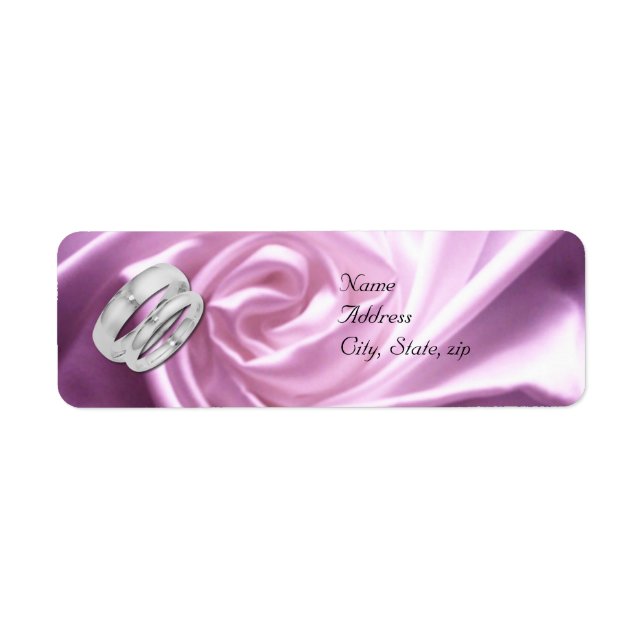 Purple Rose Return Address Wedding Labels (Front)