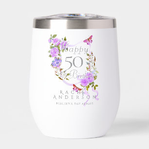 Purple Rose Ribbon 50th Birthday