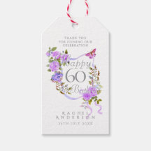 Purple Rose Ribbon 60th Birthday