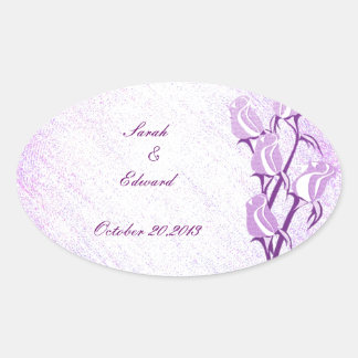 Purple Rose Save the Date Stickers