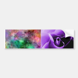 purple rose skin and pastel tie-dye ecig skin bumper sticker