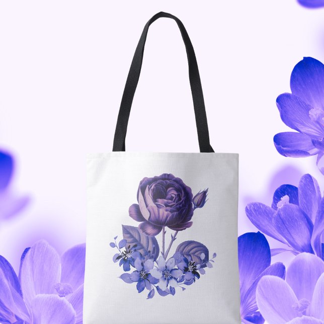 Purple Rose Spring Floral Tote Bag (Creator Uploaded)