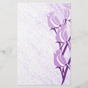 Purple Rose Stationery