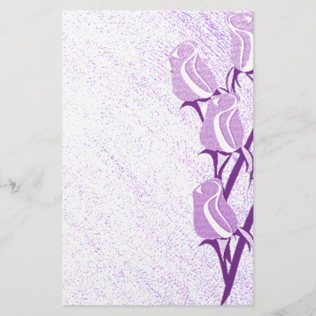 Purple Rose Stationery (Front)