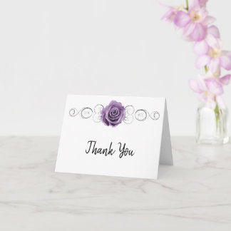 Purple Rose Thank You Card