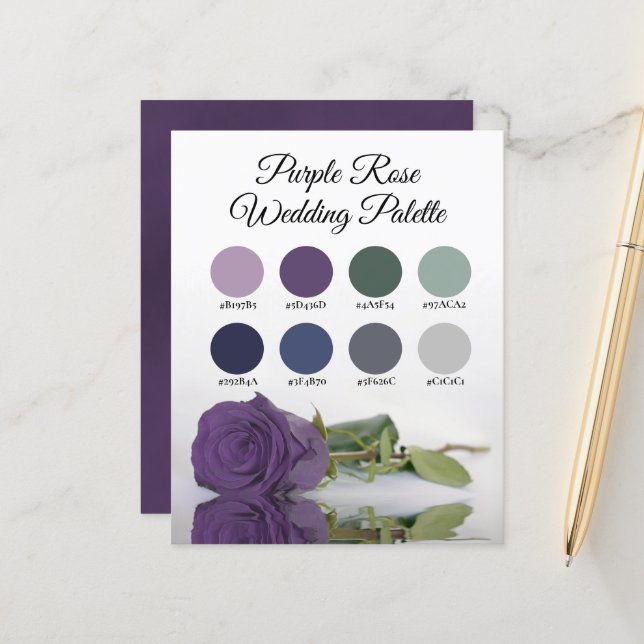 Purple Rose Wedding Colours Palette Sage Navy Grey (Front/Back In Situ)