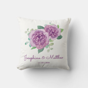 Purple Rose Wedding Cushion