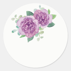 Purple Rose Wedding Favour Stickers