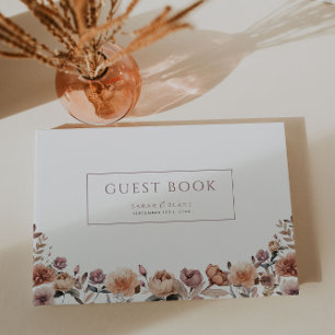 Purple Rose Wedding Guest Book