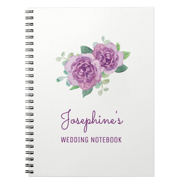 Purple Rose Wedding Planning Notebook (Front)
