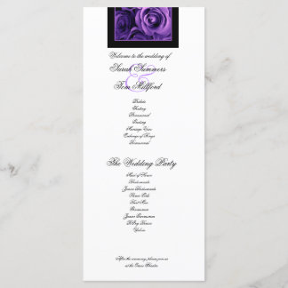 PURPLE ROSES and PURPLE LACE Wedding Program