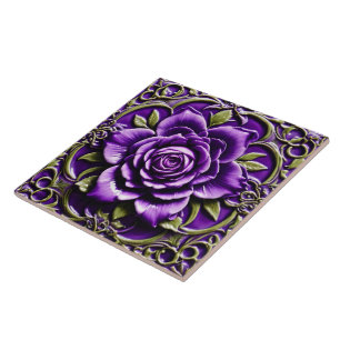 Purple Roses Beautiful Popular Collection Ceramic Tile