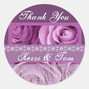 PURPLE Roses - Bride and Groom Wedding Sticker