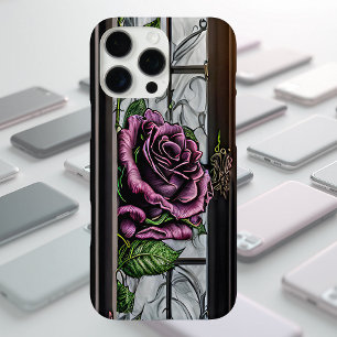 Purple roses by the window - gothic style iPhone 16 pro max case