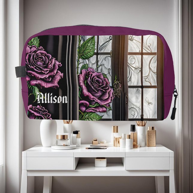 Purple roses by the window - gothic style dopp kit (Creator Uploaded)