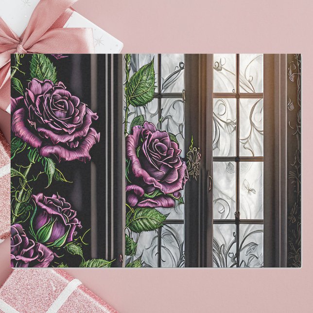 Purple roses by the window - gothic style tissue paper (Creator Uploaded)