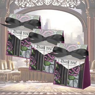 Purple roses by the window - gothic style wedding  favour box