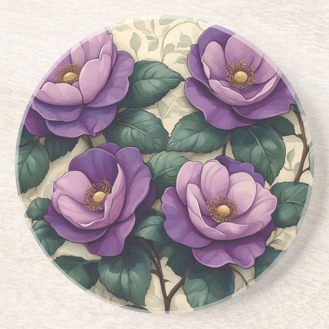 Purple Roses Coaster (Front)