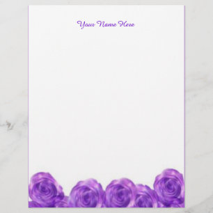Purple Roses Custom Letterhead