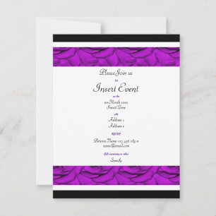 Purple roses - customisable invitation template