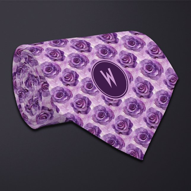 Purple Roses Floral  Tie (Creator Uploaded)