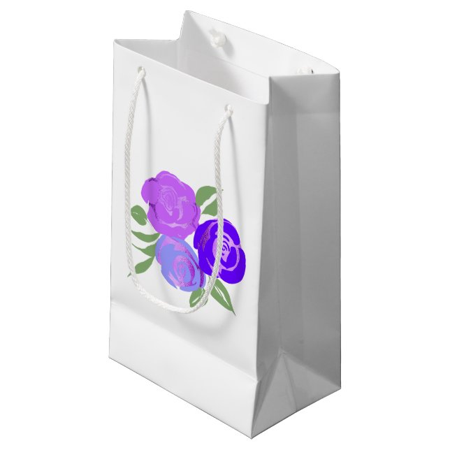 Purple Roses Gift Bag (Front Angled)