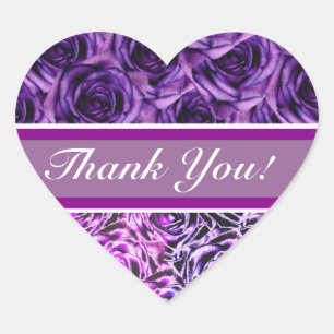 Purple Roses Heart Sticker