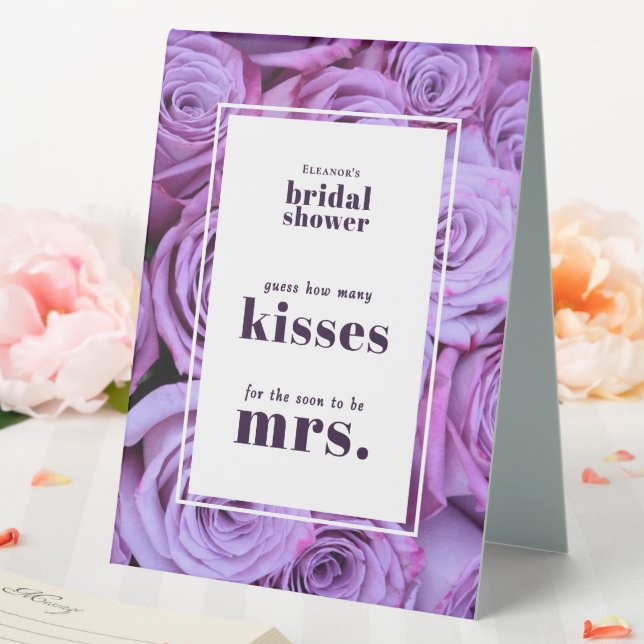 Purple Roses How Many Kisses Bridal Shower Game (In SItu (Wedding))