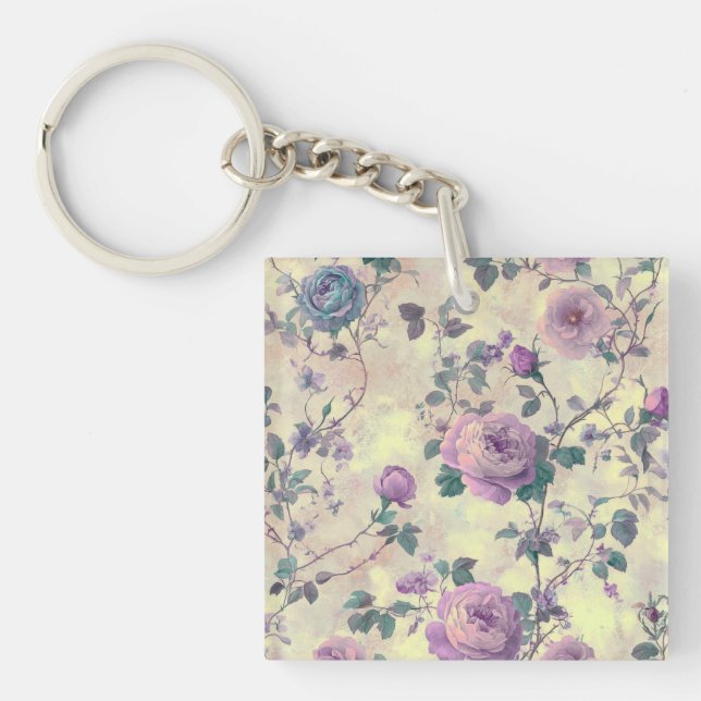 Purple Roses Key Ring (Front)