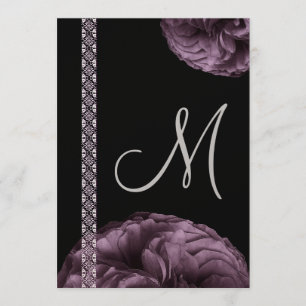 Purple Roses & Lace Wedding Announcements