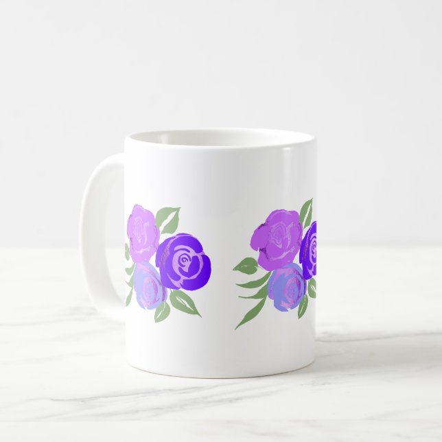 Purple Roses Mug (Front Left)