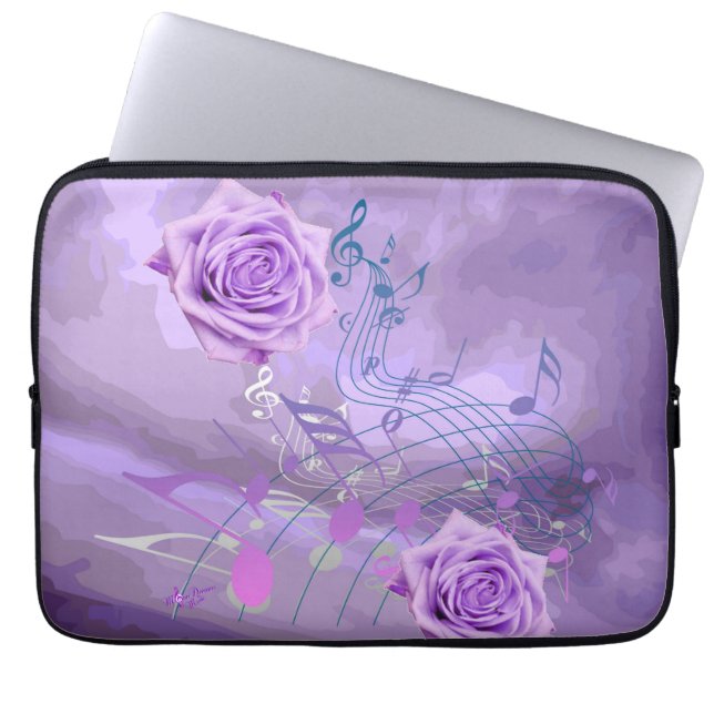 Purple Roses & Music 13" Laptop Sleeve (Front)