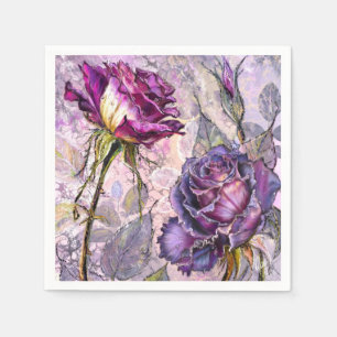 Purple Roses Napkins