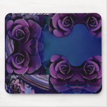 Purple Roses on Royal Blue Pattern