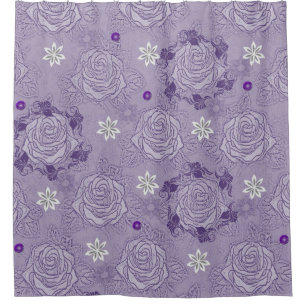 purple roses shower curtain