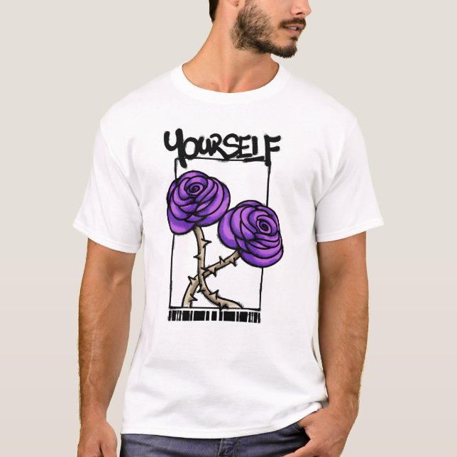 Purple Roses streetwear T-Shirt (Front)