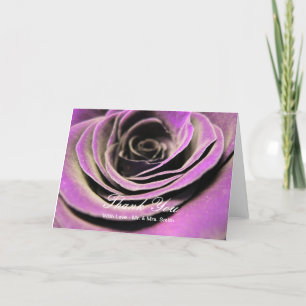Purple Roses Thank You Note Card