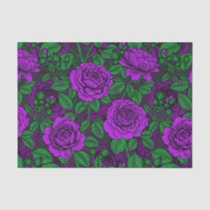 Purple roses tissue paper