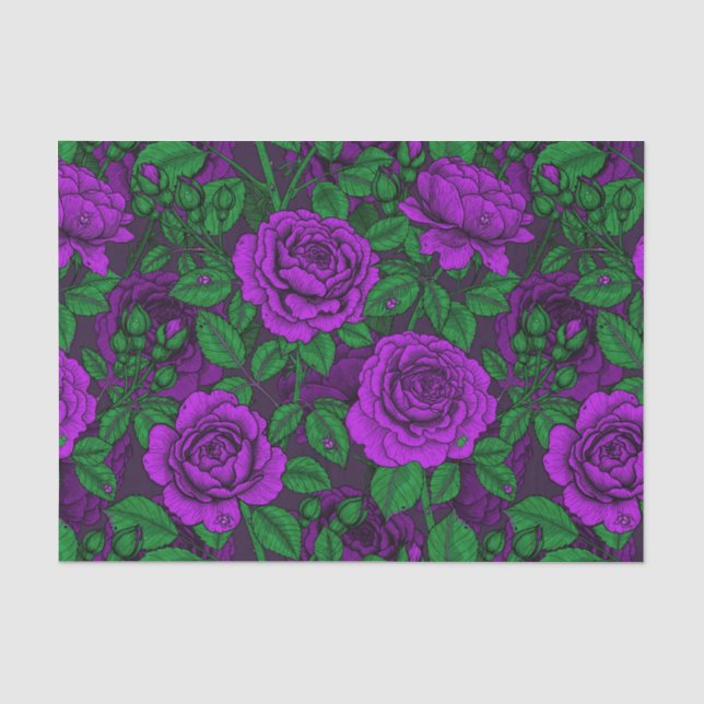 Purple roses tissue paper (Front)