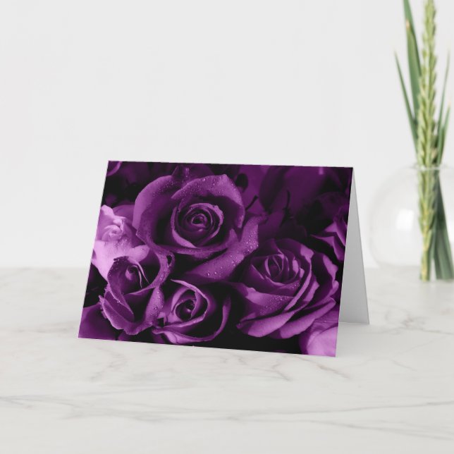 Purple Roses-Valentine's Day Holiday Card (Front)