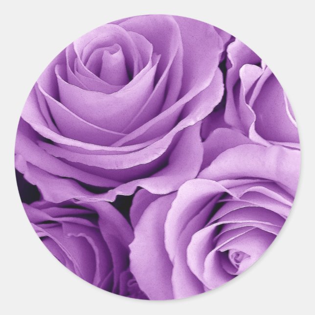 PURPLE Roses - Wedding Envelope Seal (Front)